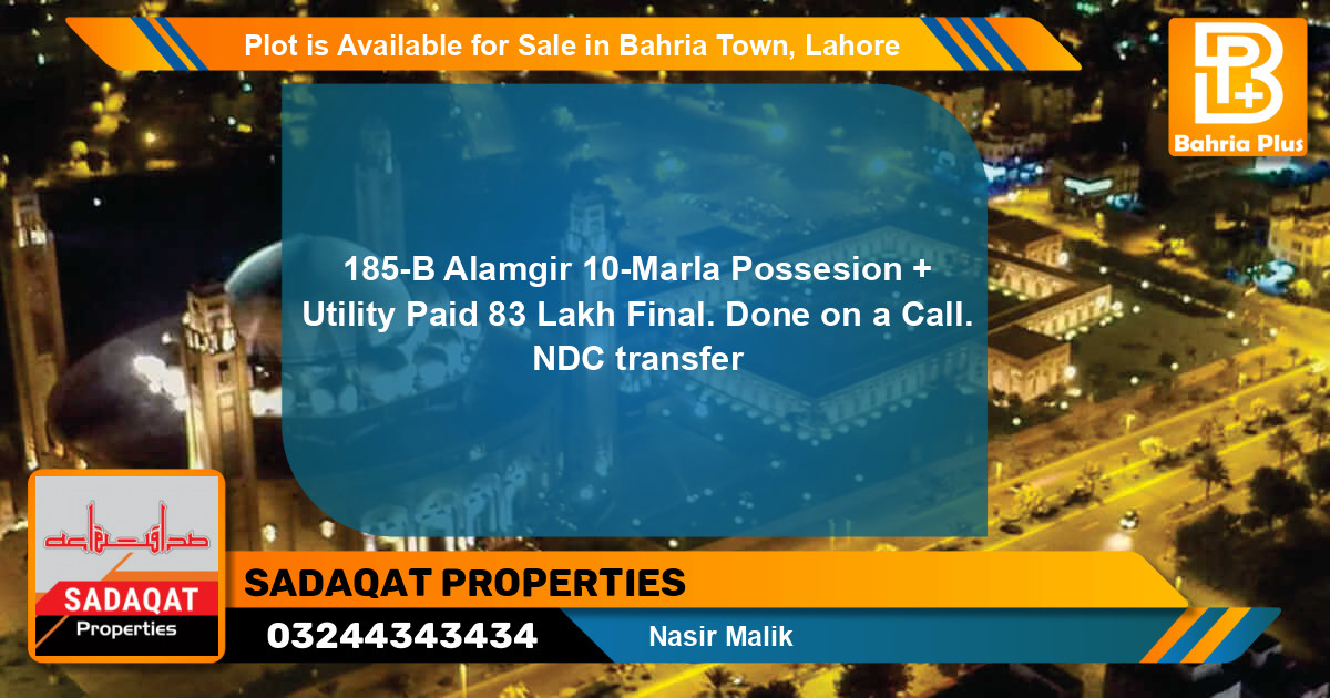 Residential Plot for Sale in Bahria Town, Lahore - (BP-86254)