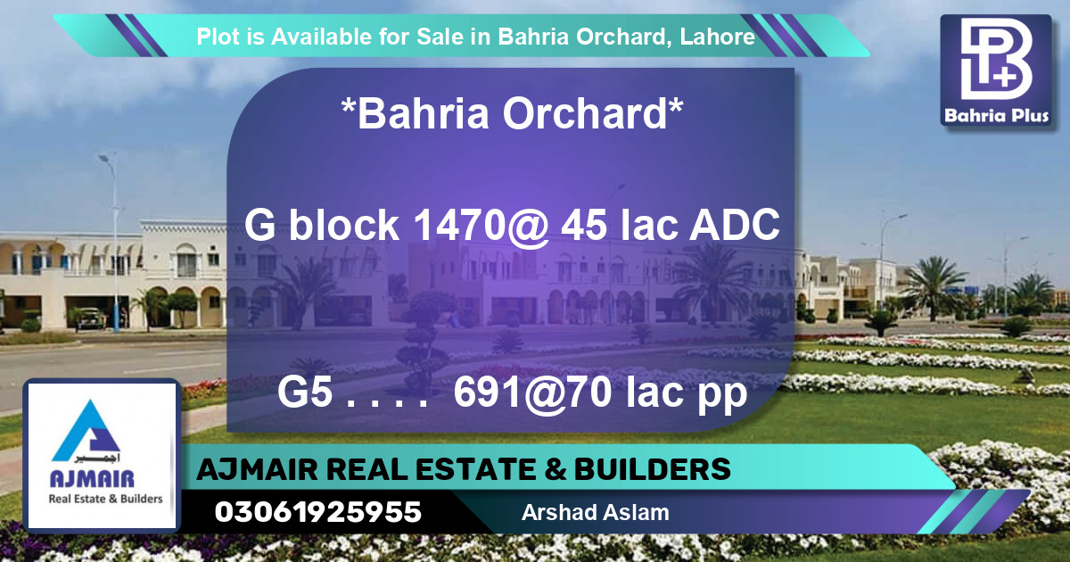 Residential Plot for Sale in Bahria Orchard, Lahore - (BP-86258)