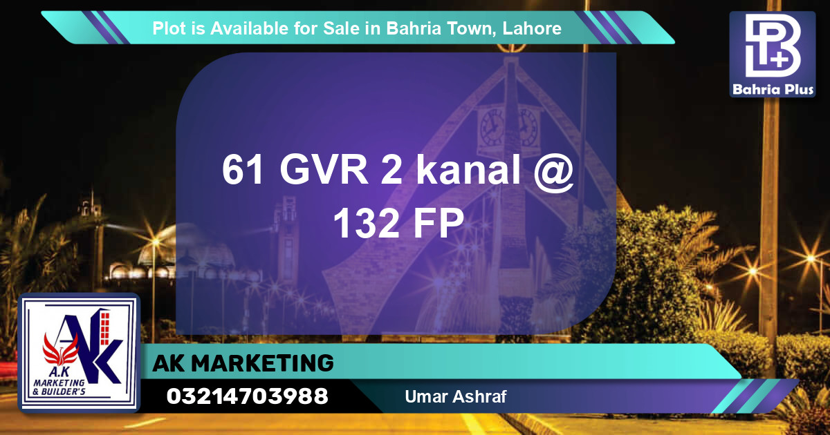 Residential Plot for Sale in Bahria Town, Lahore - (BP-86270)