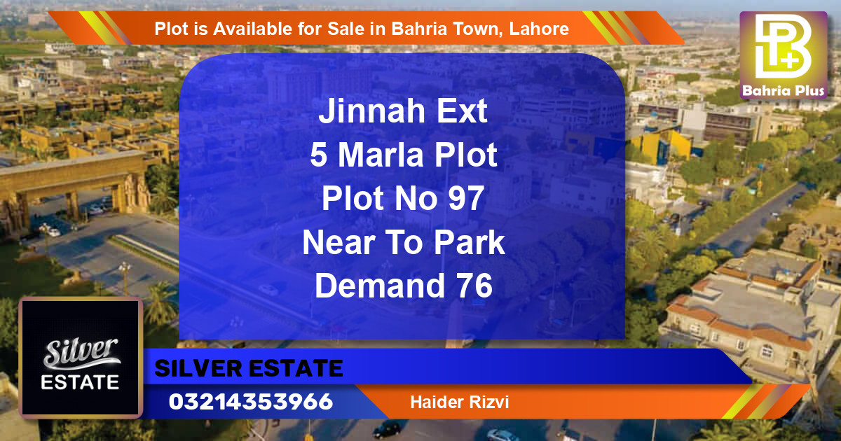 Residential Plot for Sale in Bahria Town, Lahore - (BP-86273)