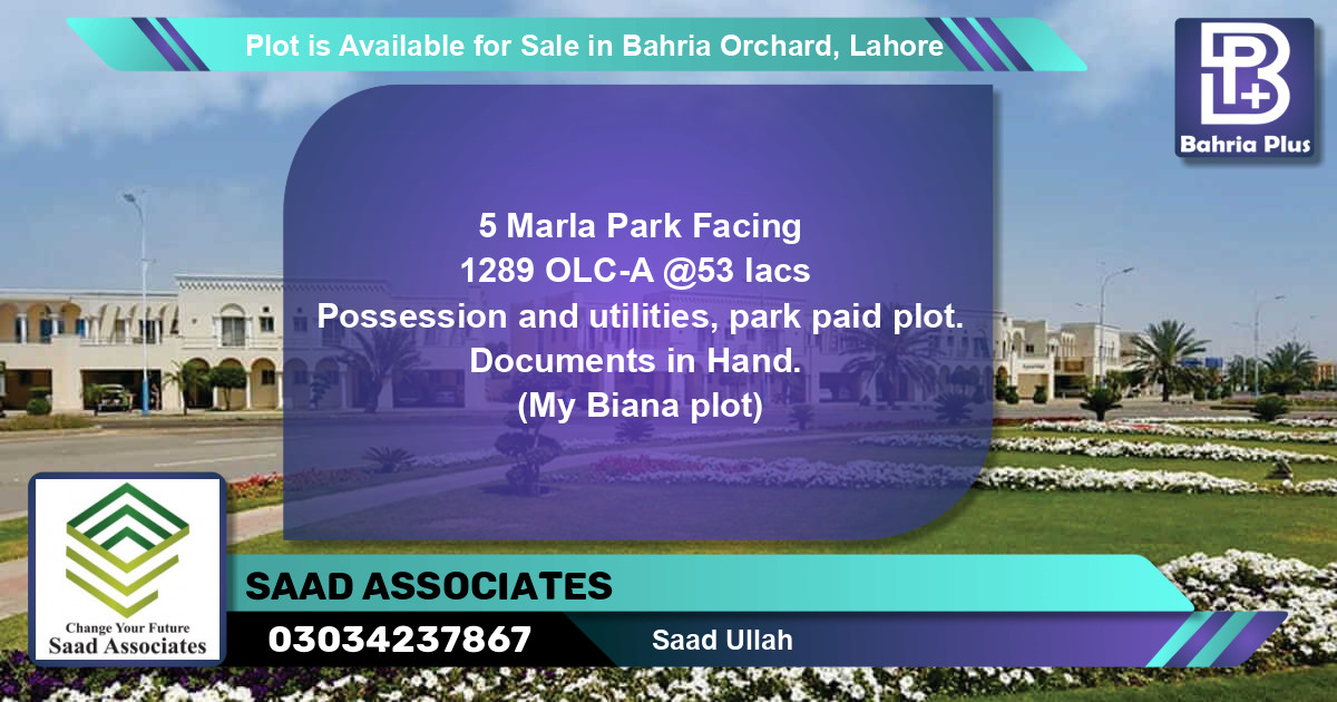 Residential Plot for Sale in Bahria Orchard, Lahore - (BP-86312)