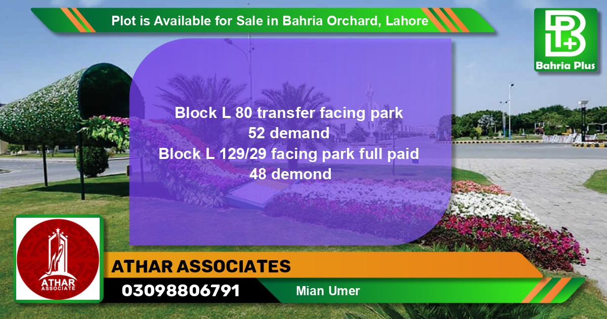 Residential Plot for Sale in Bahria Orchard, Lahore - (BP-86325)