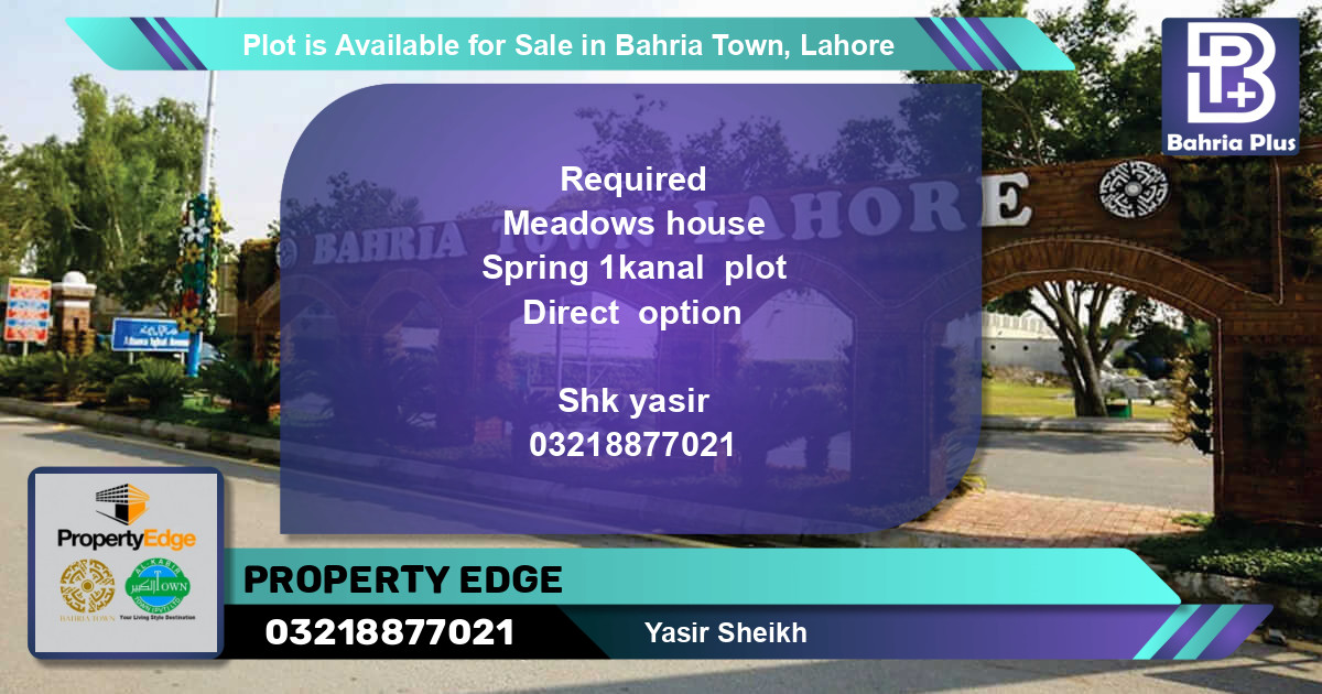 Residential Plot for Sale in Bahria Town, Lahore - (BP-86350)
