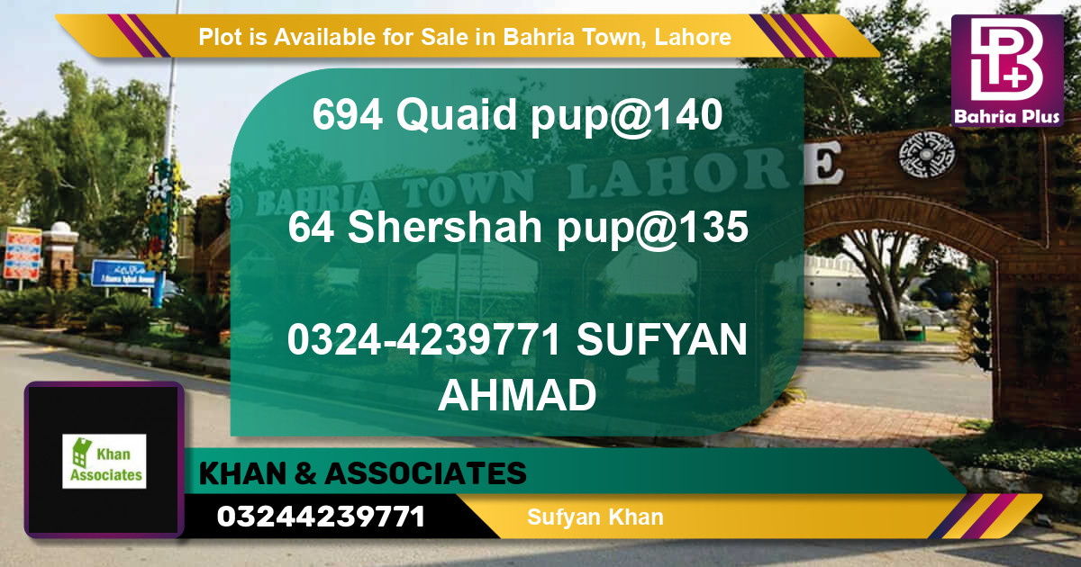 Residential Plot for Sale in Bahria Town, Lahore - (BP-86352)