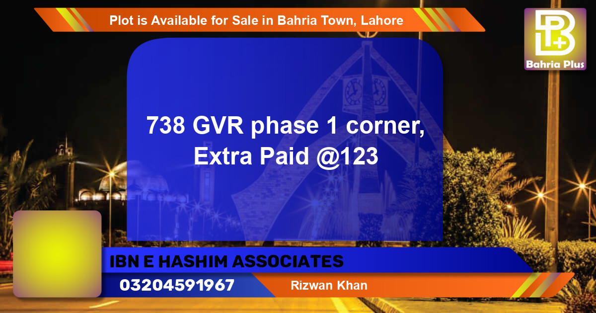 Residential Plot for Sale in Bahria Town, Lahore - (BP-86363)