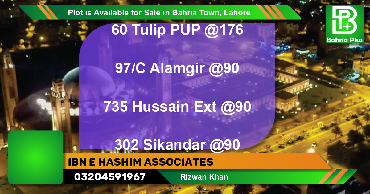 Residential Plot for Sale in Bahria Town, Lahore - (BP-86377)