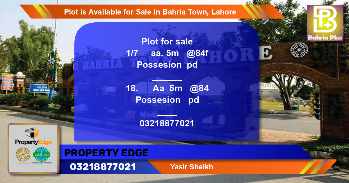 Residential Plot for Sale in Bahria Town, Lahore - (BP-86406)
