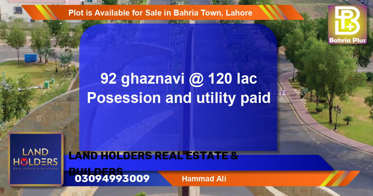 Residential Plot for Sale in Bahria Town, Lahore - (BP-86439)