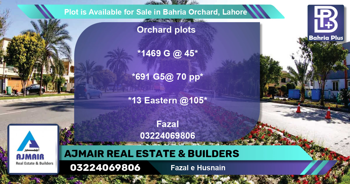 Residential Plot for Sale in Bahria Orchard, Lahore - (BP-86440)