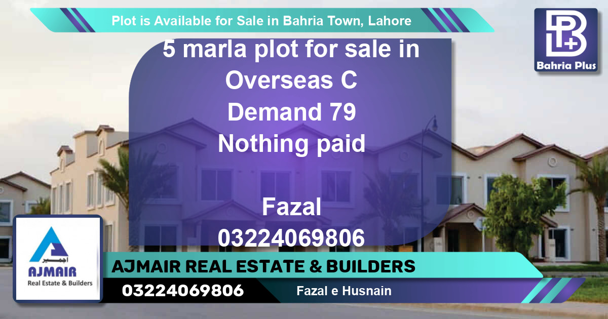 Residential Plot for Sale in Bahria Town, Lahore - (BP-86501)