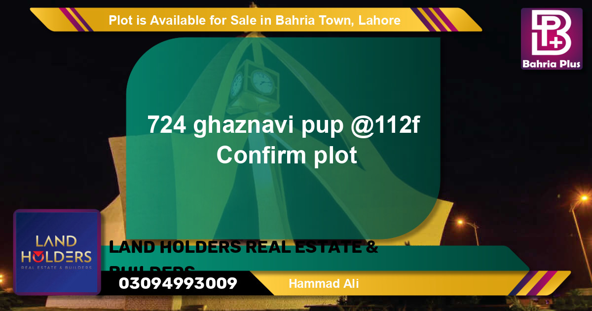 Residential Plot for Sale in Bahria Town, Lahore - (BP-86536)