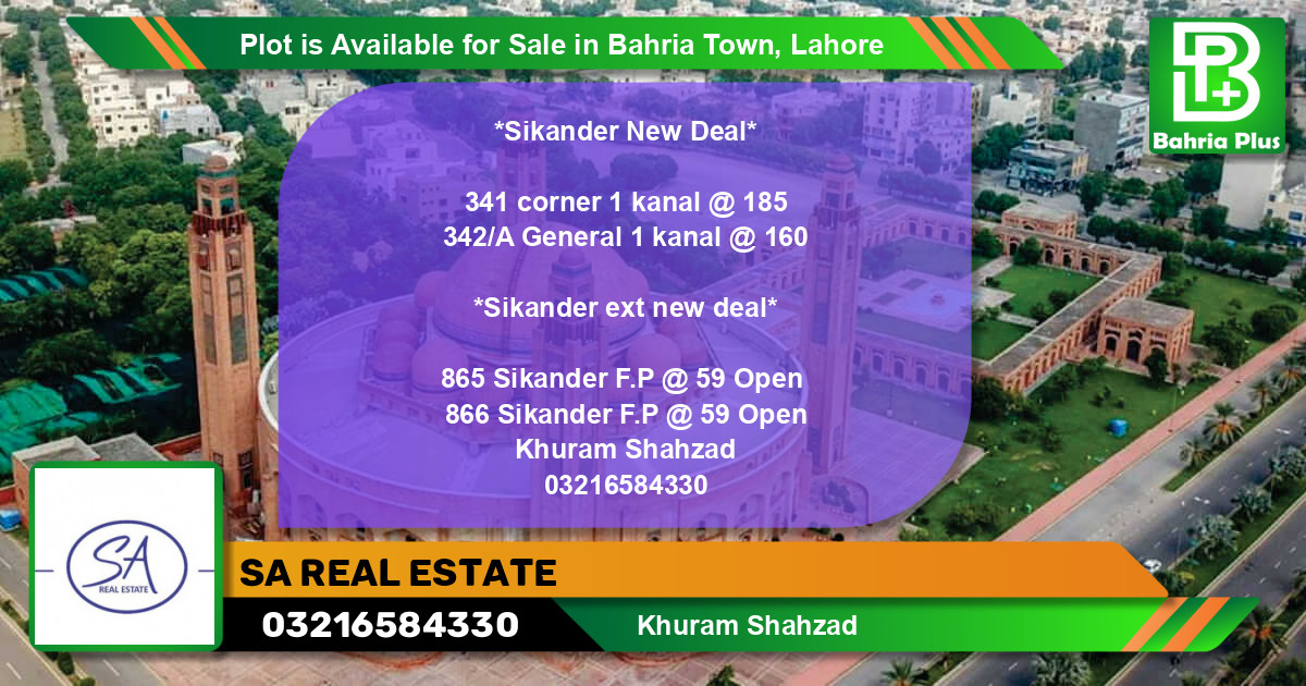 Residential Plot for Sale in Bahria Town, Lahore - (BP-86539)