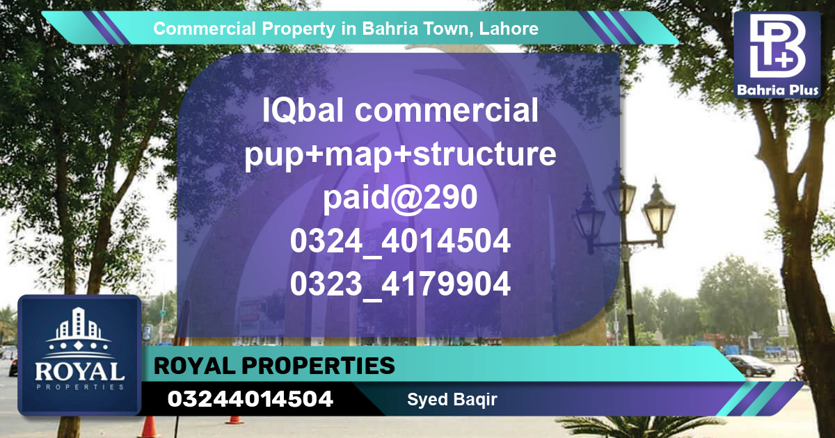 Commercial Property for Sale in Bahria Town, Lahore - (BP-86553)