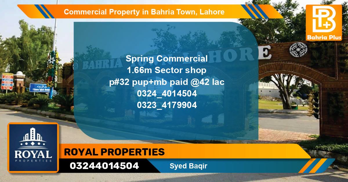 Commercial Property for Sale in Bahria Town, Lahore - (BP-86557)