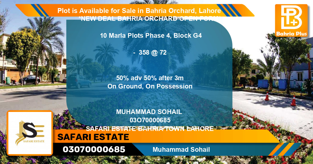 Residential Plot for Sale in Bahria Orchard, Lahore - (BP-86572)