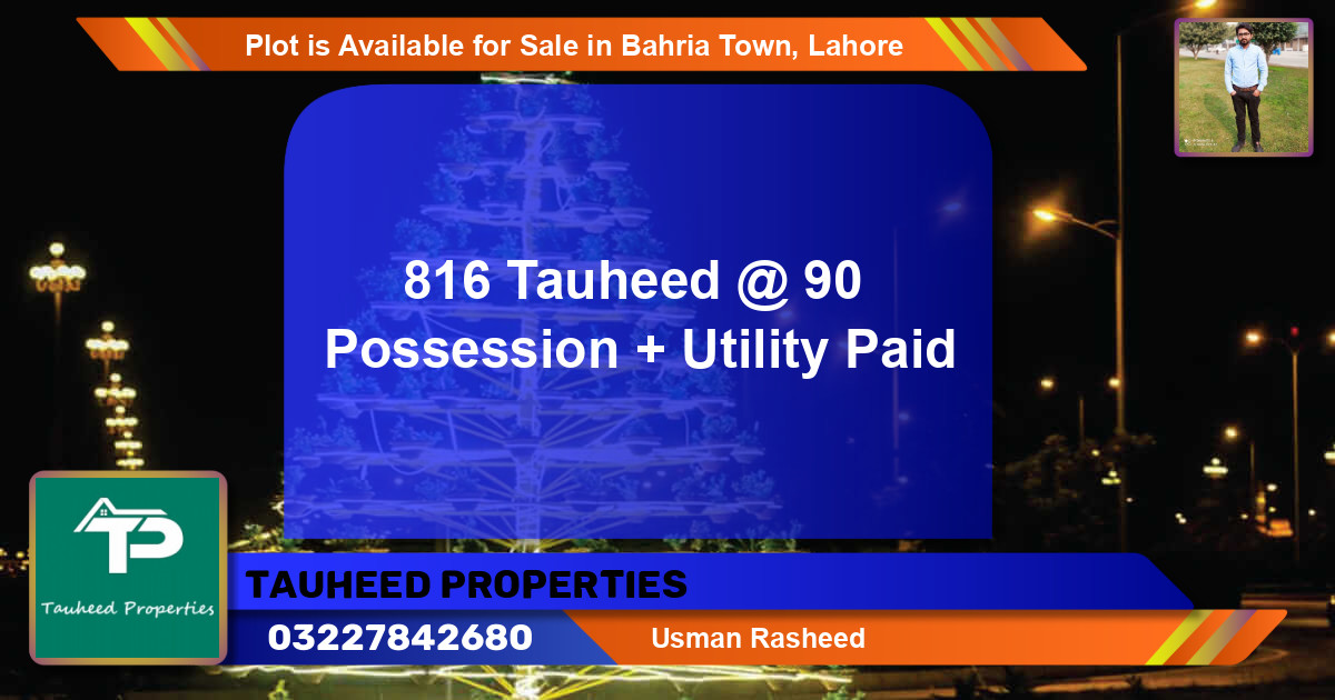 Residential Plot for Sale in Bahria Town, Lahore - (BP-86582)