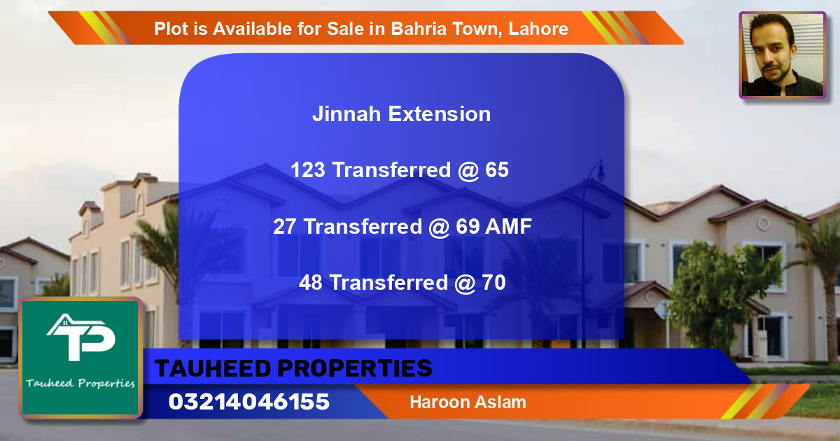 Residential Plot for Sale in Bahria Town, Lahore - (BP-86593)