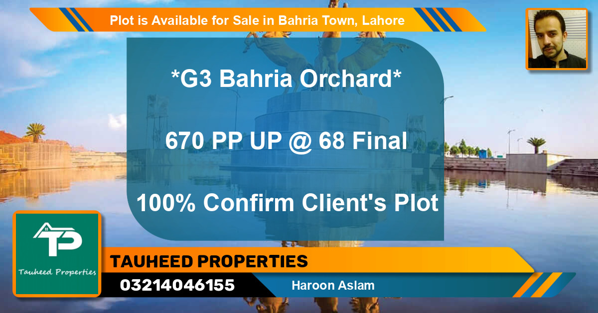 Residential Plot for Sale in Bahria Town, Lahore - (BP-86598)