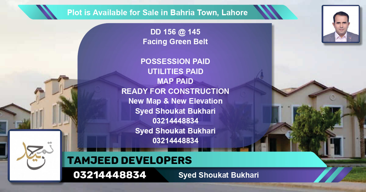 Residential Plot for Sale in Bahria Town, Lahore - (BP-86625)