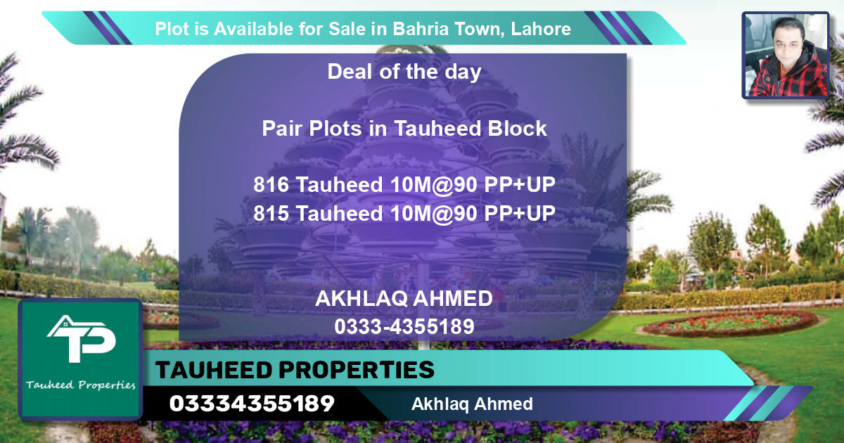 Residential Plot for Sale in Bahria Town, Lahore - (BP-86640)