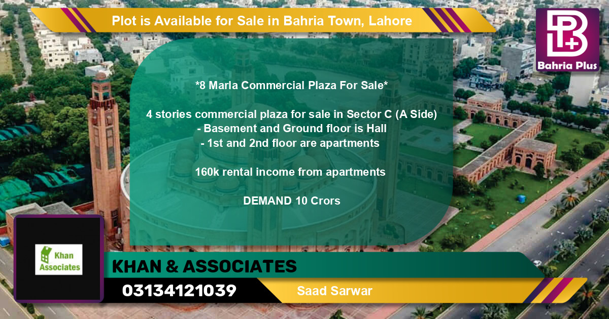 Commercial Plot for Sale in Bahria Town, Lahore - (BP-86658)