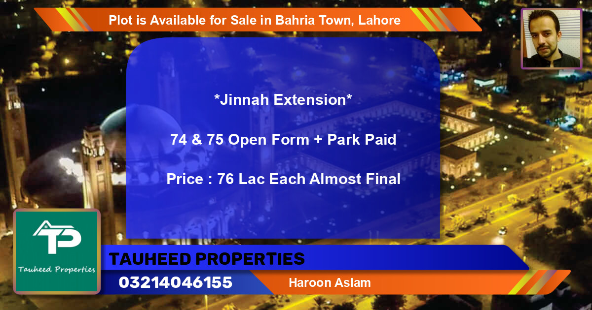 Residential Plot for Sale in Bahria Town, Lahore - (BP-86682)
