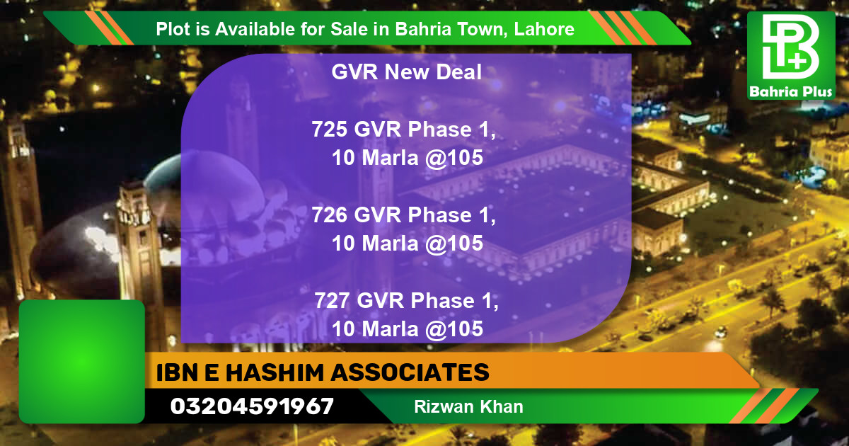 Residential Plot for Sale in Bahria Town, Lahore - (BP-86689)