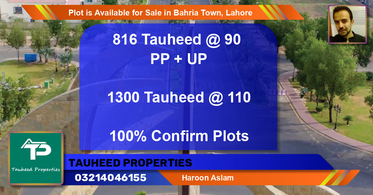 Residential Plot for Sale in Bahria Town, Lahore - (BP-86692)
