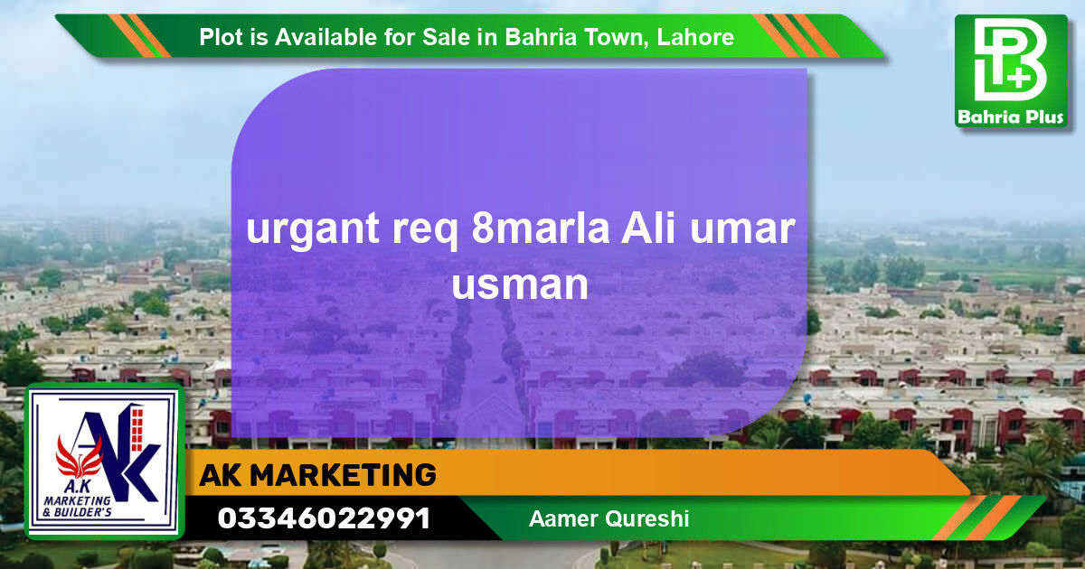 Residential Plot for Sale in Bahria Town, Lahore - (BP-86696)