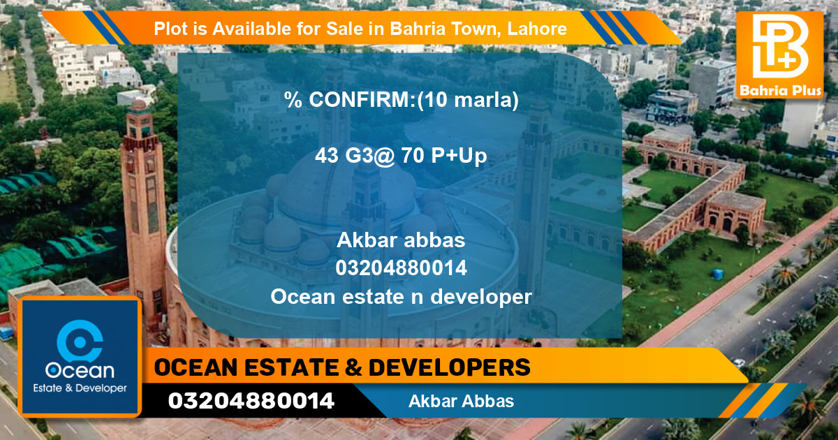 Residential Plot for Sale in Bahria Town, Lahore - (BP-86708)