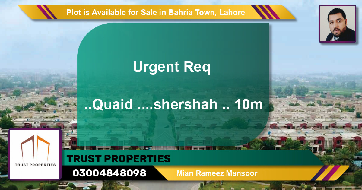 Residential Plot for Sale in Bahria Town, Lahore - (BP-86710)