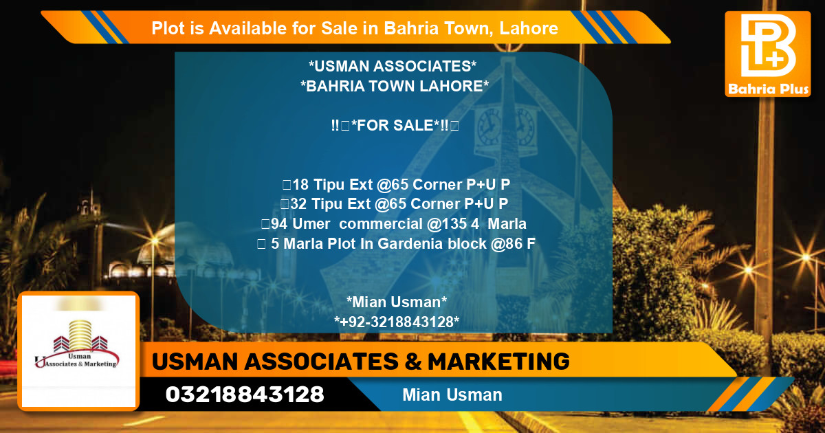 Commercial Plot for Sale in Bahria Town, Lahore - (BP-86734)