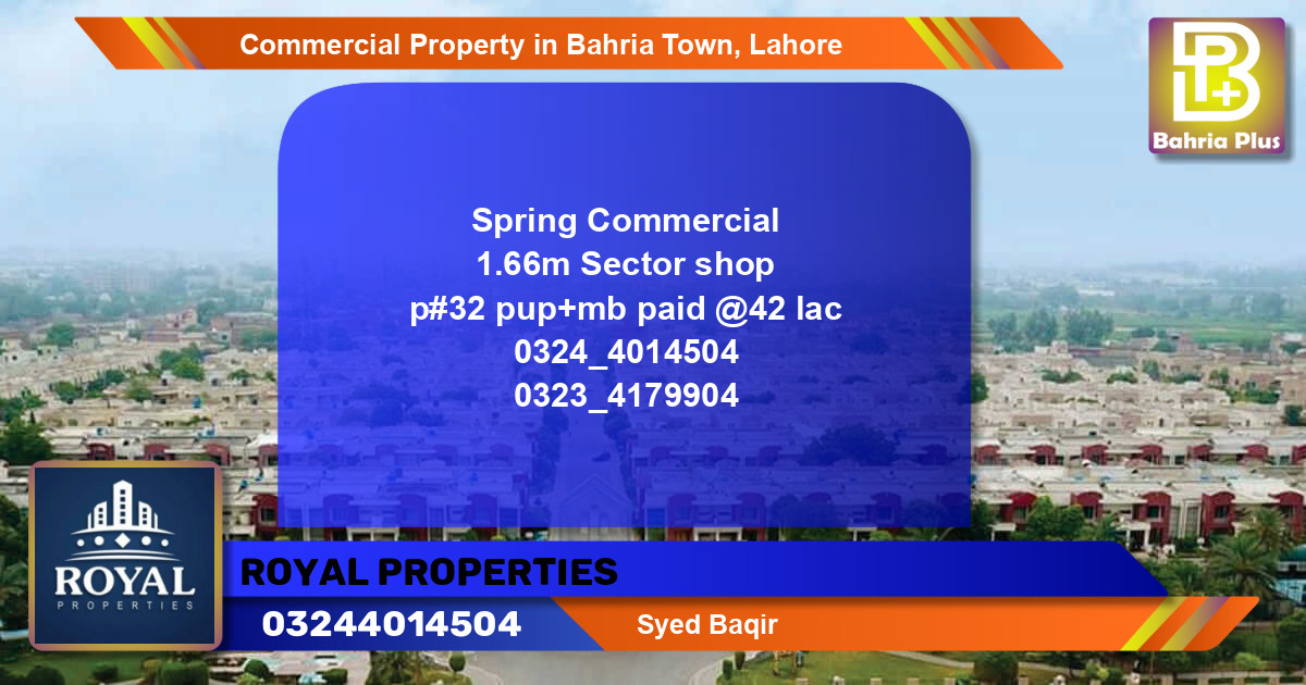 Commercial Property for Sale in Bahria Town, Lahore - (BP-86743)