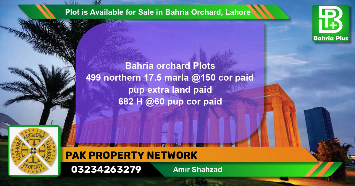 Residential Plot for Sale in Bahria Orchard, Lahore - (BP-86771)
