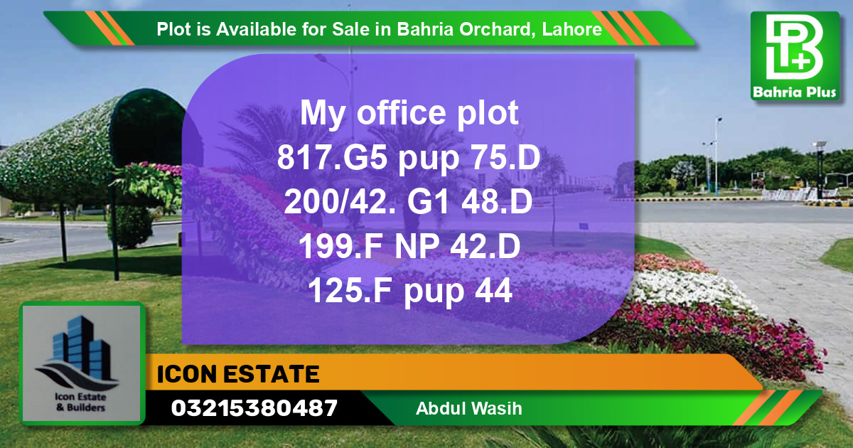 Residential Plot for Sale in Bahria Orchard, Lahore - (BP-86775)