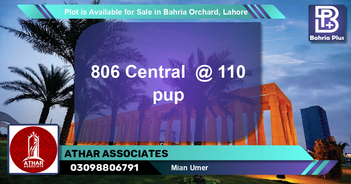Residential Plot for Sale in Bahria Orchard, Lahore - (BP-86780)