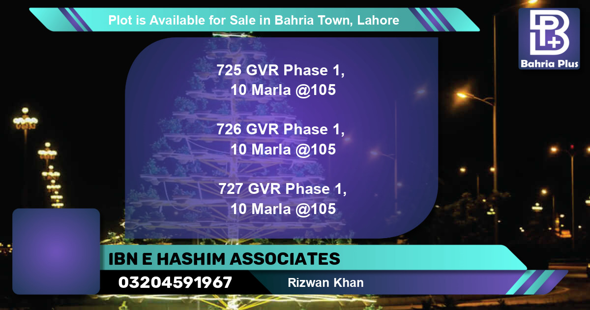 Residential Plot for Sale in Bahria Town, Lahore - (BP-86800)