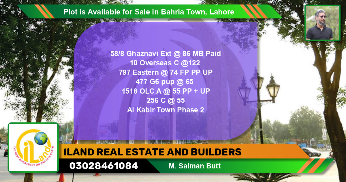 Residential Plot for Sale in Bahria Town, Lahore - (BP-86829)