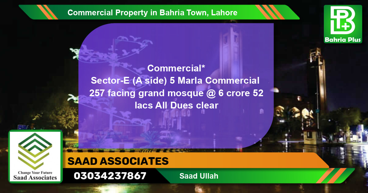 Commercial Property for Sale in Bahria Town, Lahore - (BP-86835)