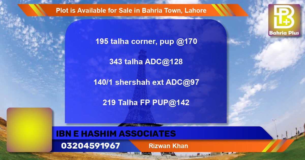 Residential Plot for Sale in Bahria Town, Lahore - (BP-86896)