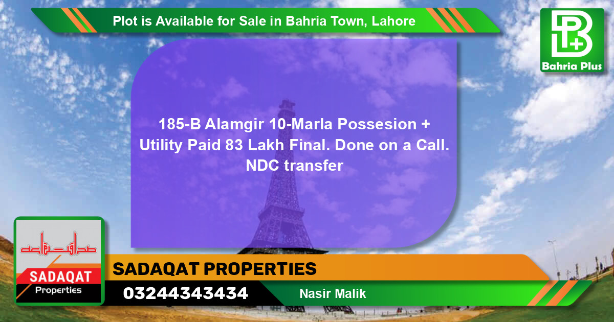 Residential Plot for Sale in Bahria Town, Lahore - (BP-86899)