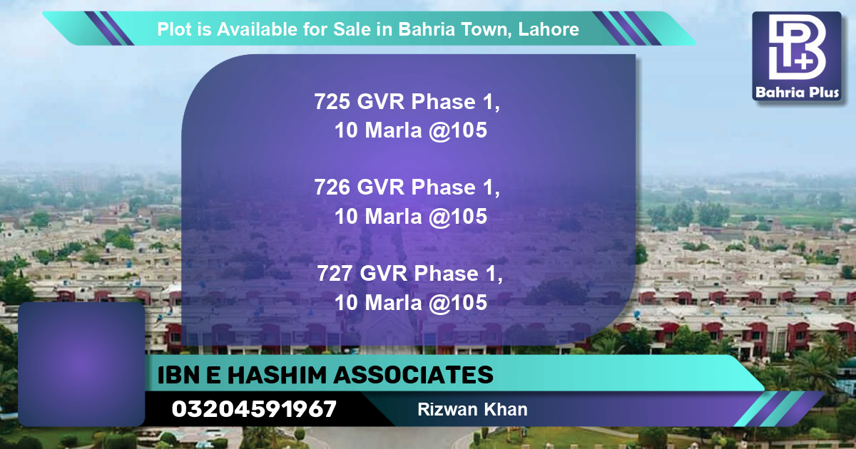 Residential Plot for Sale in Bahria Town, Lahore - (BP-86905)