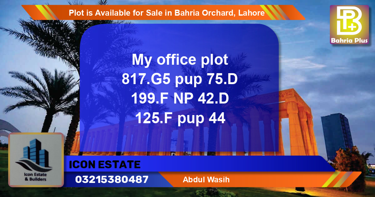 Residential Plot for Sale in Bahria Orchard, Lahore - (BP-86906)