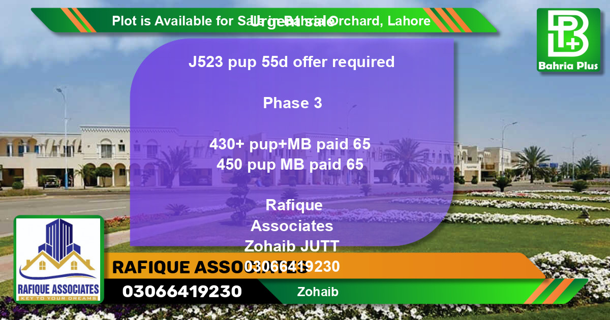 Residential Plot for Sale in Phase 2 - J Block -  Bahria Orchard, Lahore - (BP-86952)
