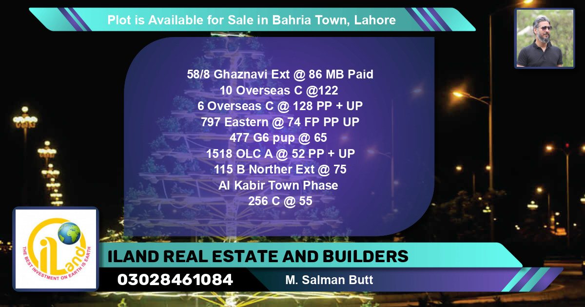 Residential Plot for Sale in Bahria Town, Lahore - (BP-86959)