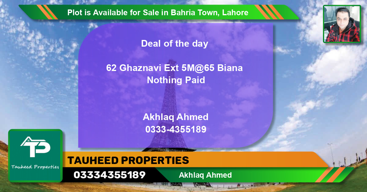 Residential Plot for Sale in Bahria Town, Lahore - (BP-86964)