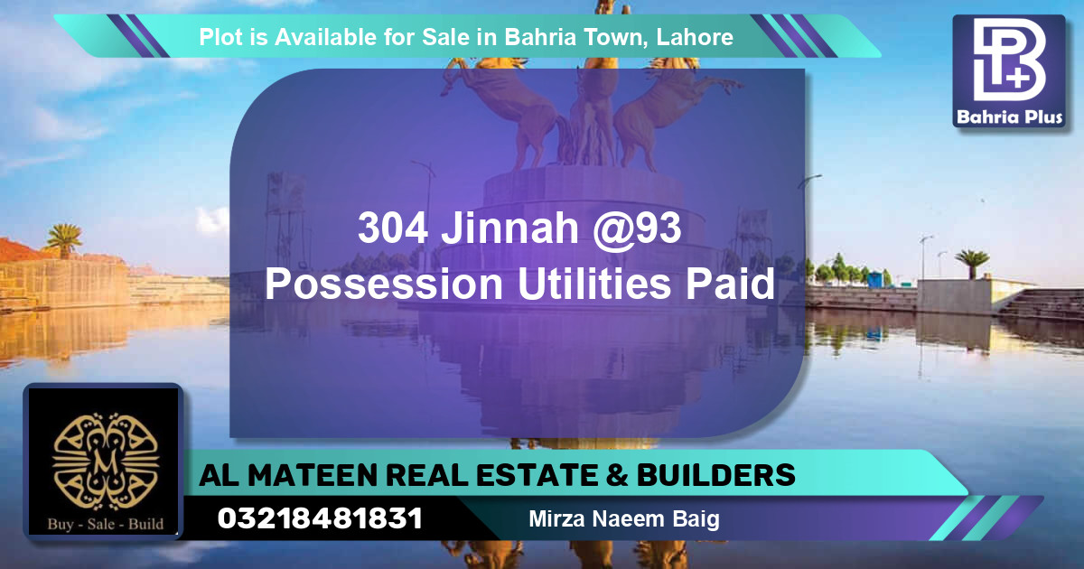 Residential Plot for Sale in Bahria Town, Lahore - (BP-86983)