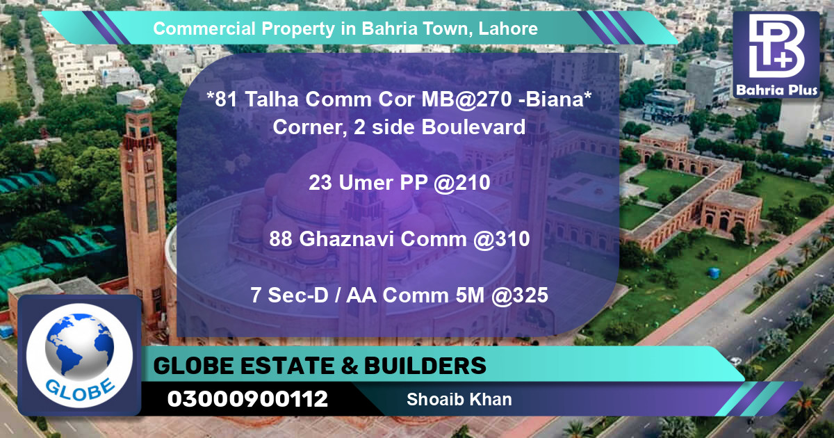 Commercial Property for Sale in Bahria Town, Lahore - (BP-87001)