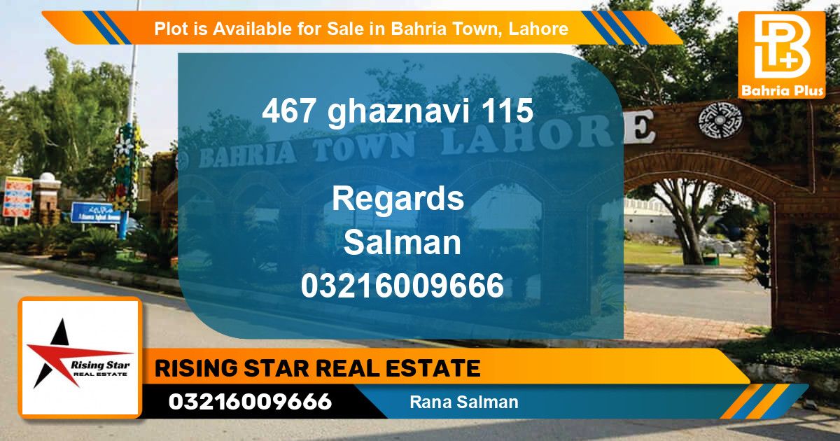 Residential Plot for Sale in Bahria Town, Lahore - (BP-87012)