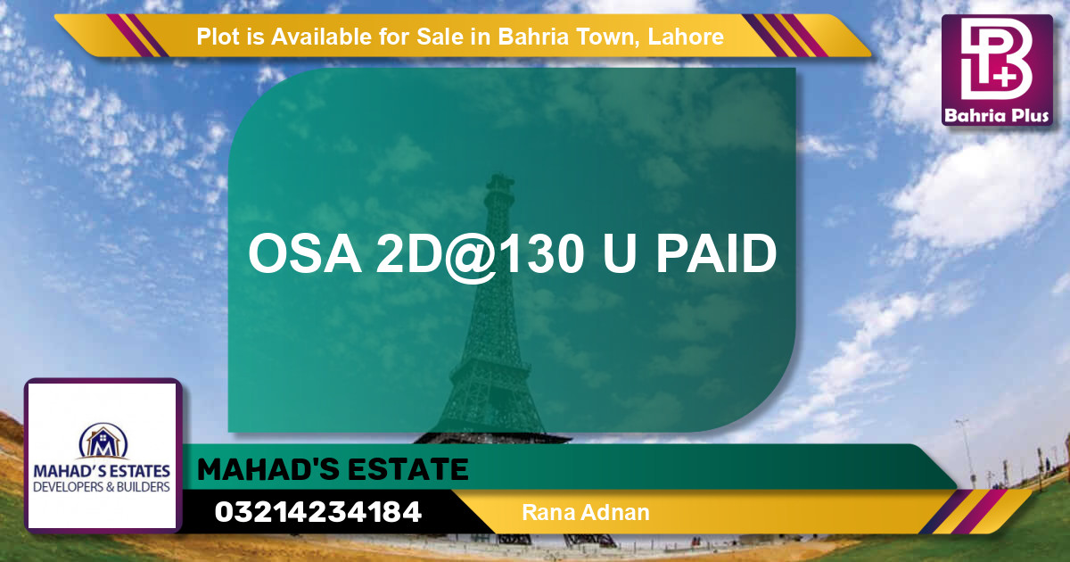 Residential Plot for Sale in Bahria Town, Lahore - (BP-87024)
